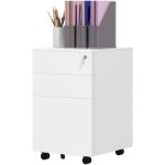 Vinsetto - caisson de bureau rangement bureau sur roulettes 3 tiroirs coulissants verrouillables trieur ...