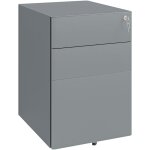 Homcom - caisson de bureau rangement bureau sur roulettes 3 tiroirs coulissants verrouillables trieur ...
