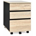 Caisson de bureau rangement bureau sur roulettes 3 tiroir pour feuilles a4 lettre lgal dossiers et documents ...