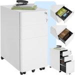 Tectake - caisson de bureau  roulettes en acier laqu poxy 2 tiroirs et 1 casier  dossiers suspendus ...