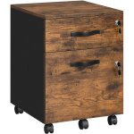 Vasagle - caisson de bureau  roulettes, verrouillable, avec 2 tiroirs, 5 roulettes, barre de suspension ...