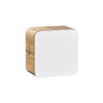 Otitec - caisson meuble haut de salle de bain - chne artisanal dor et blanc brillant - l35 - h35 - ...