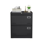 Libert - caisson , meuble rangement bureau , avec 2 tiroirs, 60 x 45 x 72. 4 cm , noir
