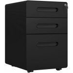 Caisson mobile 3 tiroirs - caisson bureau mobile verrouillable - acier lamin  froid noir