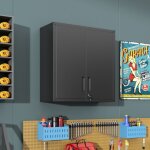 Caisson mural m�tal verrouillable - �tag�re incluse - robuste et �cologique - usage garage / atelier ...