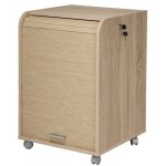 Caisson � rideau sur roulettes 2 tiroirs bois clair orga 70cm