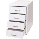 D�coshop26 - caisson � tiroirs armoire de bureau 48x28x41 cm 4 tiroirsen acier blanc 040008261