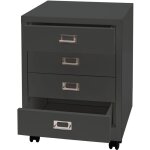 Caisson � tiroirs armoire de bureau 55x40x41 cm 4 tiroirs en acier gris fonc� 040008267