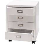 Dcoshop26 - caisson  tiroirs meuble de bureau 55 x 40 x 41 cm 4 tiroirs en acier blanc 040008266