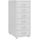 Dcoshop26 - caissons  tiroirs meuble de bureau sur roulettes 6 tiroirs 28 x 41 x 69 cm en mtal gris ...