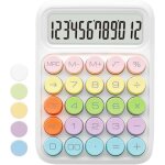 Calculatrice blanche, calculatrice standard, calculatrice blanche couleur avec �cran 12 chiffres et gros ...