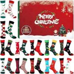 Calendrier de l'avent 2025 chaussettes, calendrier de compte � rebours de no�l avec12 paires de chaussettes ...