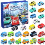Calendrier de l?avent 2025 pour enfants, 24 jours de voitures  remonter et vhicules de construction, ...