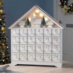 Calendrier de l'avent en bois de nol avec tiroirs, lumire led rutilisable, compte  rebours de 24 ...