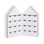 Calendrier de l'avent personnalis  maison  34cm blanc