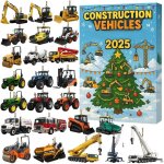 Calendrier de l'avent sur le thme des engins de chantier - 2025, 24 pices avec mini pendentifs en acrylique? ...