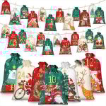 Calendrier de l'avent vide r�utilisable en tissu avec 24 pochettes diy pour d�coration et cadeaux de ...