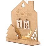 Shining house - calendrier de compte  rebours de nol en bois dcoration calendrier de bureau de table ...