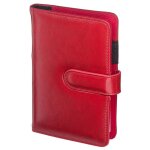 Calendrier hebdomadaire rouge a6 avec insert remplaable et fermoir magntique 45b