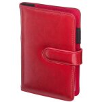 Calendrier hebdomadaire rouge a6 avec insert remplaable et fermoir magntique 45b