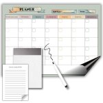 Calendrier magn�tique hebdomadaire pour r�frig�rateur + carnet de notes avec stylo