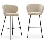 Drawer - calicosy - lot de 2 tabourets en tissu avec pieds en mtal noir h65 cm - rush