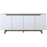 Calicosy - buffet 4 portes dcor blanc et noyer l180 cm - bridget