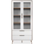Calicosy - buffet haut 2 portes vitrées, 2 tiroirs, 6 étagères à l'intérieur l90cm - arona Calicosy - buffet haut 2 portes vitrées, 2 tiroirs, 6 étagères à l'intérieur l90cm - arona