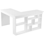 Calicosy - bureau d'angle avec 8 niches de rangement ouvertes sur le c�t� l130 cm - organis