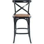 Calicosy - signature - chaise de comptoir en bois massif et cannage l50 cm - bistrot Calicosy - signature - chaise de comptoir en bois massif et cannage l50 cm - bistrot