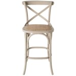 Calicosy - signature - chaise de comptoir en bois massif et cannage l50 cm - bistrot Calicosy - signature - chaise de comptoir en bois massif et cannage l50 cm - bistrot