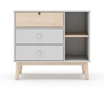 Calicosy - commode 3 tiroirs et 2 niches l90 cm - estefania