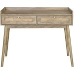 Calicosy - console 2 tiroirs avec fa�ades en rotin palmo