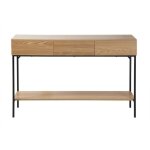 Calicosy - console 3 tiroirs avec 1 tablette d�cor bois et m�tal l120 cm tessa