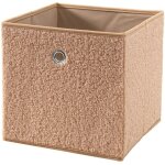 Cube pliable tissu bouclette beige - h27 cm - calicosy