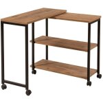 Calicosy - desserte pivotante  roulettes dcor pin atlantique et noir l70 cm - melin