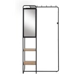 Calicosy - meuble d'entre - luton - structure mtallique - noir / chne artisan - 100 x 185 x 37 cm ...