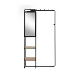 Calicosy - meuble d'entre - luton - structure mtallique - noir / chne artisan - 100 x 185 x 37 cm ...