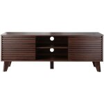 Calicosy - meuble tv portes coulissantes façades effet bois rainuré l140 cm - fribourg Calicosy - meuble tv portes coulissantes façades effet bois rainuré l140 cm - fribourg