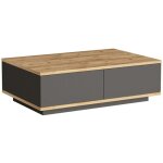 Calicosy - table basse avec 2 portes rabattables décor pin et gris anthracite l90 cm Calicosy - table basse avec 2 portes rabattables décor pin et gris anthracite l90 cm