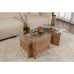 Calicosy - table basse verre fixe gigogne rectangulaire bois en pin atlantique 105x65x40 cm pour salon ... Calicosy - table basse verre fixe gigogne rectangulaire bois en pin atlantique 105x65x40 cm pour salon ...