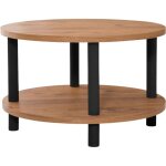 Calicosy - table basse ronde 2 niveaux décor pin atlantique d70 cm - roby Calicosy - table basse ronde 2 niveaux décor pin atlantique d70 cm - roby