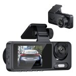Camra de voiture embarque, 3 camras, multilingue, rtroviseur transparent, grand angle, enregistrement ...