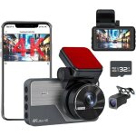 Cam�ra embarqu�e 4k + 2k full hd, avant et arri�re, grand angle, vision nocturne, mode stationnement ...