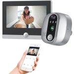 Cam�ra espion wifi pour judas avec �cran couleur 4, 3 pouces, judas num�rique avec grand angle 158� et ...