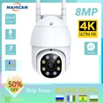 Camra extrieure sans fil ip 8mp 4k wifi surveillance vido scurit protection record ptz speed dome ...