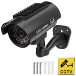 Camra factice de scurit  nergie solaire - blanc - tanche - led clignotante - plastique abs