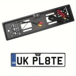 Cam�ra de recul voiture 12v avec 8 led, capteur de stationnement parktronic, support de plaque d'immatriculati ...