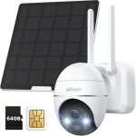 Cam�ra de s�curit� ext�rieure 4g lte iegeek (r�seau cellulaire), avec carte sim et carte m�moire 64go, ...