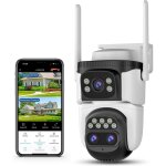 Cam�ra de s�curit� � trois objectifs, cam�ra ext�rieure 2k, d�tection de pr�sence humaine, vision nocturne, ...